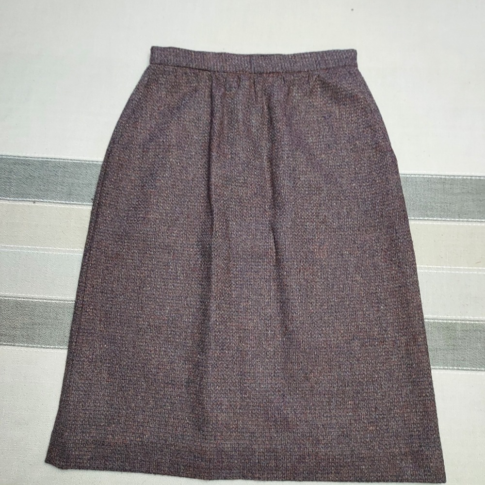 Oscar de la Renta Rayna Wool Tweed Suit Jacket Blazer Pencil Skirt Set Gray 7/8 - Picture 10 of 14